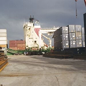 Loading of container ship