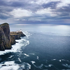 Long exposure at Neist Point lighthouse and its promontory, Isle of Skye, Inner Hebrides