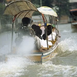 Long tail boat river ferry on the klongs in Bangkok