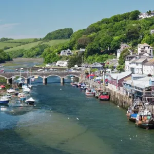 Looe Harbour Print, Cornwall, England Looe Harbour Print, Cornwall, England