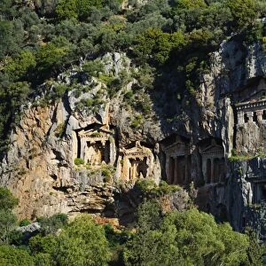 Lycian rock tombs dating from the fourth to second centuries BC, Kaunos, Dalyan, Mugla Province