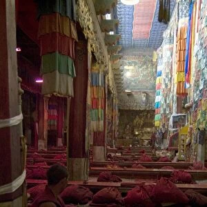 Main prayer hall, Samye Monastery, Tibet, China, Asia