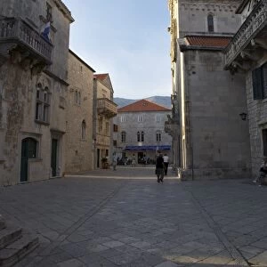 The main street in Korcula, Croatia, Europe