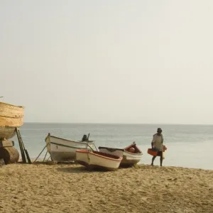 The main town of Sal Rei, Boa Vista, Cape Verde Islands, Atlantic, Africa