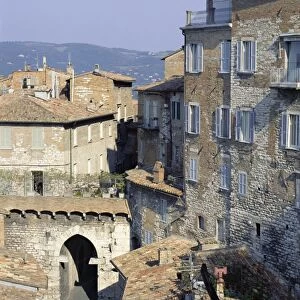 Mandorla Gate and buildings of the town
