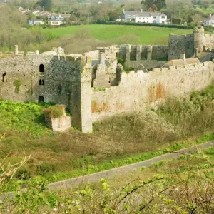 Manorbier Castle Print, Pembrokeshire Wales Manorbier Castle Print, Pembrokeshire Wales