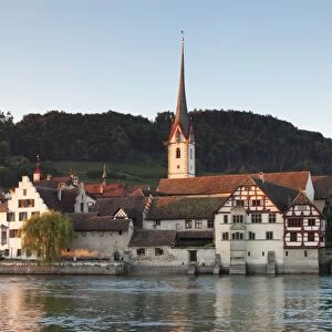 Monastery of St. Georgen and Burg Hohenklingen castle, Stein am Rhein, Canton Schaffhausen, Switzerland, Europe