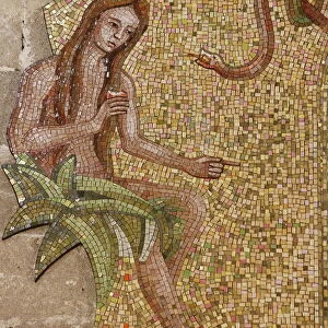 Mosaic of Eve and the serpent in Sacro Cuore di Gesu church, Gallipoli, Lecce, Apulia