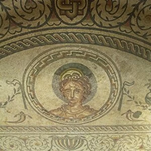Mosaic of Venus, Bignor Roman villa, West Sussex, England, United Kingdom, Europe