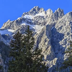 Mount Owen and pines from Cascade Canyon, Grand Teton National Park, Wyoming, United States of America, North America