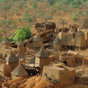 Mud village, Sanga region, Dogon, Mali, Africa