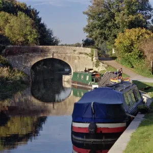 Narrowboats on the Kennet and Avon Canal, Bathampton Print Narrowboats on the Kennet and Avon Canal, Bathampton Print
