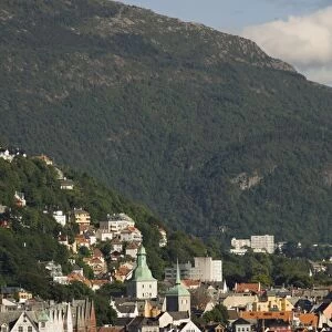 Part of the old city and harbour, Bergen, Norway, Scandinavia, Europe
