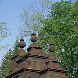 Old wooden Orthodox church at Ladomirova