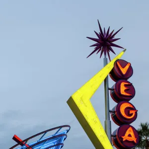 Oscars Neon Martini Glass and Vegas neon signs, Fremont Street, Neon Museum, Las Vegas