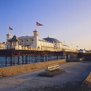 Palace Pier in evening light, Brighton, Sussex, England