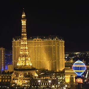 Paris Hotel on the Strip (Las Vegas Boulevard) at night