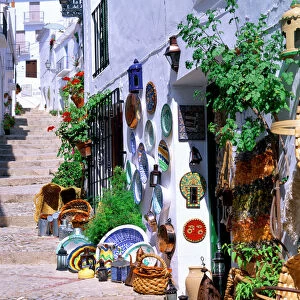 Pathway in village, Frigiliana, Andalusia, Costa del Sol, Spain, Mediterranean, Europe