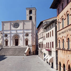 Piazza del Popolo Square, Duomo Santa Maria Cathedral, Todi, Perugia District, Umbria
