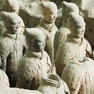 Pit 1, Mausoleum of the first Qin Emperor housed in The Museum of the Terracotta Warriors opened in 1979 near Xian City, Shaanxi Province