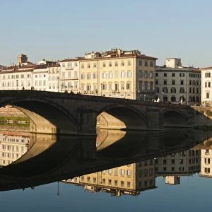 Ponte alla Carraia and Lungarno Corsini reflected in the River Arno, Florence