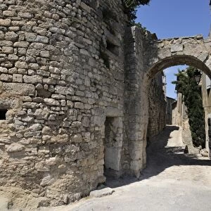 Portail des Chevres (old town gate) in the picturesque medieval village of Lacoste