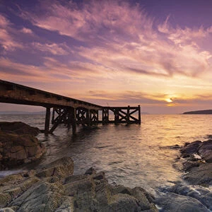 Portencross pier, Firth of Clyde, North Ayrshire, Scotland, United Kingdom, Europe