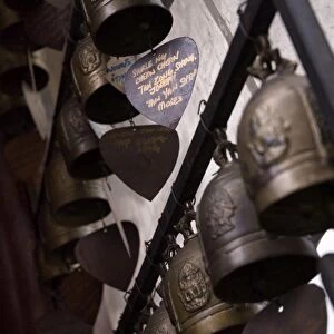 Prayer bells in temple, Pratunam, Bangkok, Thailand, Southeast Asia, Asia