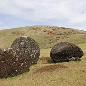 Pukaos, Puna Pao Quarry, Easter Island (Rapa Nui), Chile, South America