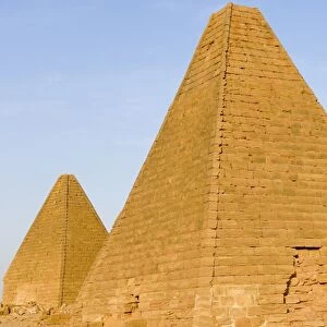 Pyramids to the west of the temple at Jebel Barkal, UNESCO World Heritage Site