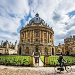Radcliffe Camera Print with Cyclist in Oxford Radcliffe Camera Print with Cyclist in Oxford
