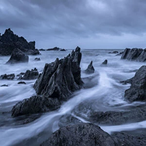 Rocky seashore on the North Devon Coast, Devon, England, United Kingdom, Europe