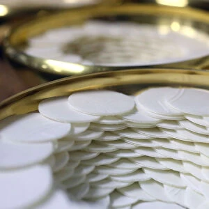 Roman Catholic unleavened wafers for the Holy Communion