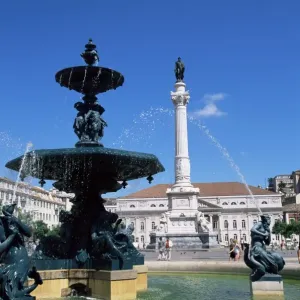 Rossio Square Print, Lisbon, Portugal Rossio Square Print, Lisbon, Portugal