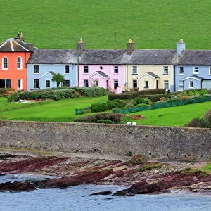 Row of cottages at Roches Point, Whitegate Village, County Cork, Munster, Republic of Ireland, Europe