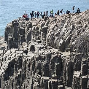 The rugged basaltic cliffs called Tojimbo in Sakai on the Sea of Japan coast