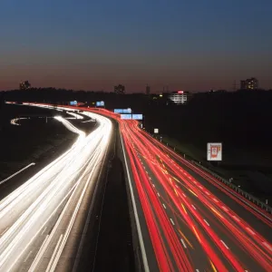 Rush hour on the A8 Autobahn, Stuttgart, Baden Wurttemberg, Germany, Europe