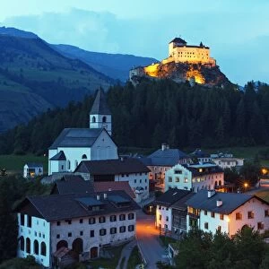 Scuol Tarasp (Tarasp Castle) (Schloss Tarasp), Engadine, Graubunden, Switzerland, Europe