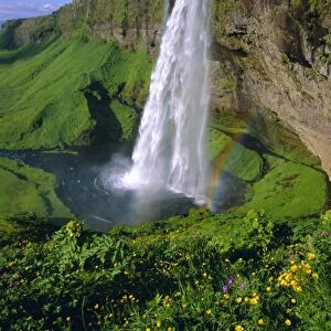 Seljalandsfoss waterfall in the south of the island