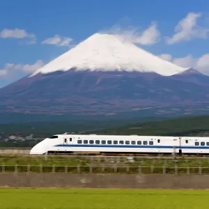 Shinkansen Print: Honshu Landscape with Mount Fuji Shinkansen Print: Honshu Landscape with Mount Fuji