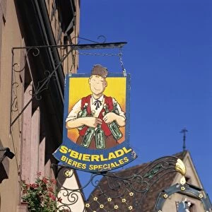 Shop sign, Kaysersberg, Alsace, France, Europe