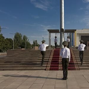 Soldiers at Ala-Too Square, Bishkek, Kyrgyzstan, Central Asia, Asia