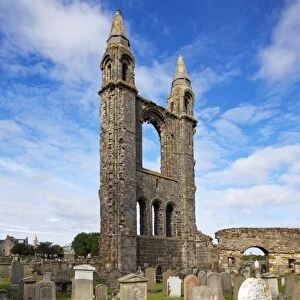 St. Andrews Cathedral ruin and graveyard, St. Andrews, Fife, Scotland, United Kingdom, Europe