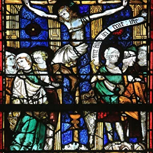 Stained glass from the 13th century of the Crucifixion, Chapel St