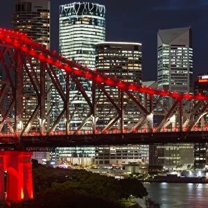 Storey Bridge at dusk, Brisbane, Queensland, Australia, Pacific