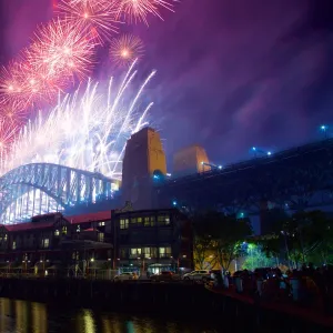 Sydney Harbour Bridge & New Years Eve Fireworks, Sydney, New South Wales, Australia