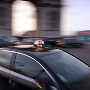 Taxi, Arc de Triomphe, Paris, France, Europe