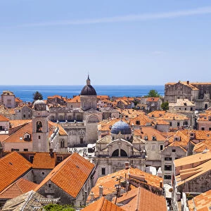 Terracotta tile rooftop view of Dubrovnik Old Town, UNESCO World Heritage Site, Dubrovnik