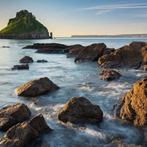 Thatcher Rock off the coast of Torquay, Devon, England, United Kingdom, Europe