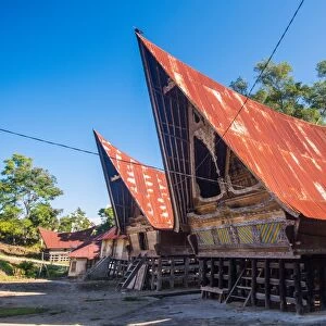 Traditional Batak House in Lake Toba, Sumatra, Indonesia, Southeast Asia